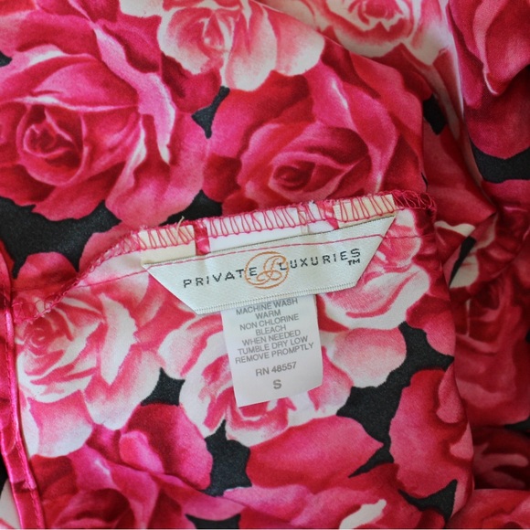 Vintage Y2K Rose Floral Print Pink Coquette Bow Lingerie Slip Dress - Picture 5 of 7